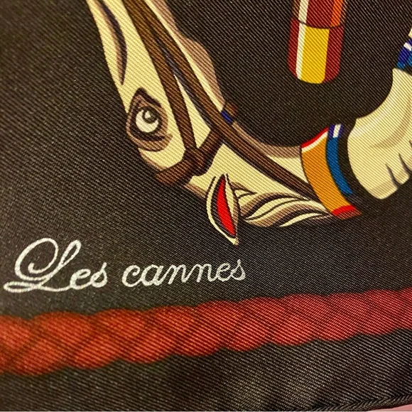 Authentic Hermès Paris 100 💯 silk scarf Carre90 Les Cannes